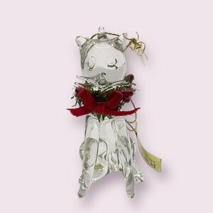 Vintage Foreside Hand Blown Glass Cat Ornaments